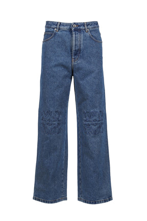 LOEWE ロエベ FW25 ANAGRAM BAGGY JEANS AF / MID BLUE DENIM - NUBIAN