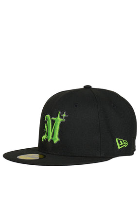 NEWERA 59FIFTY AUTHENTIC LOGO CAP / BLK/LIME