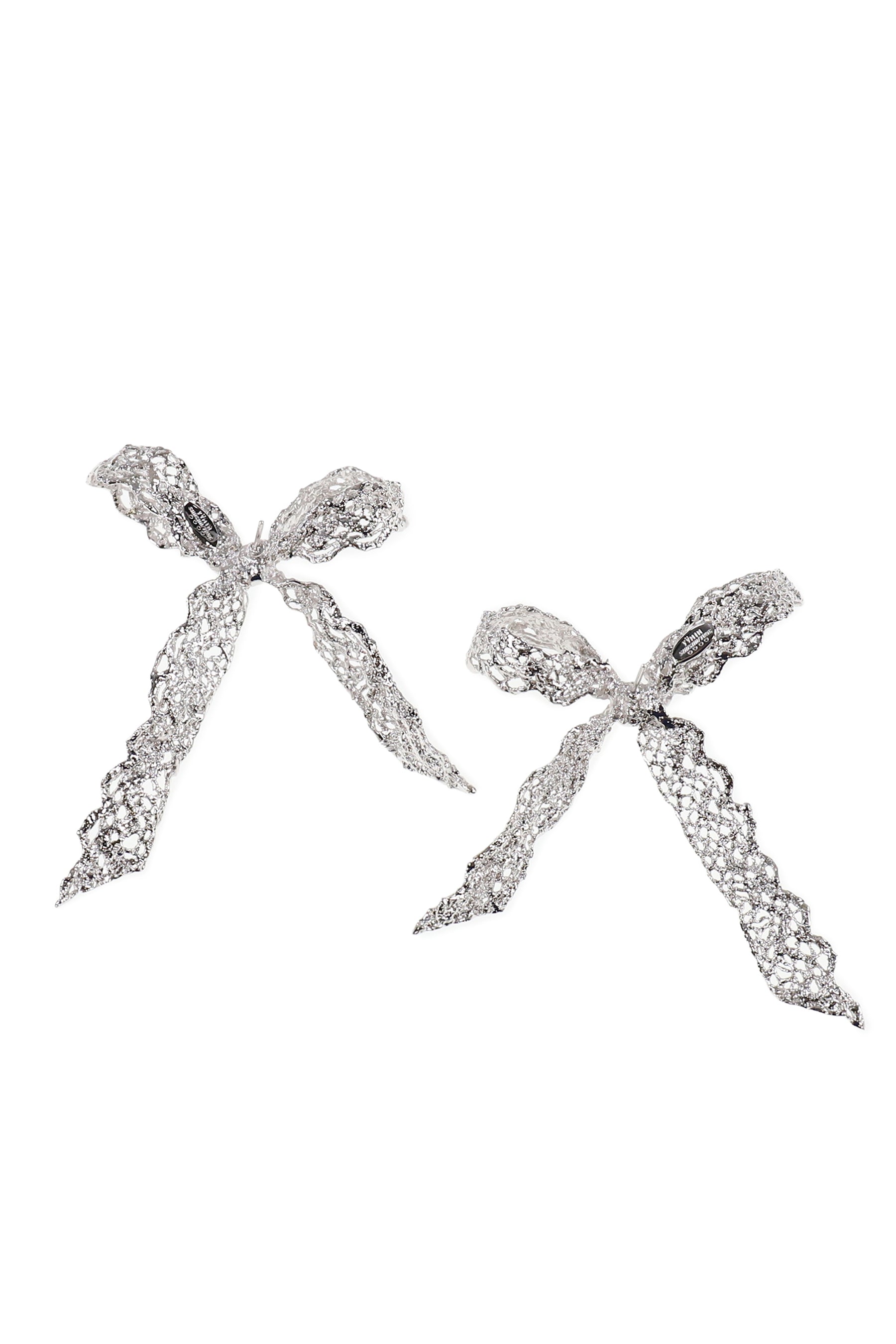 LACE BOWKNOT EARRING(PAIR) / SIL