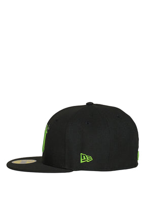NEWERA 59FIFTY AUTHENTIC LOGO CAP / BLK/LIME