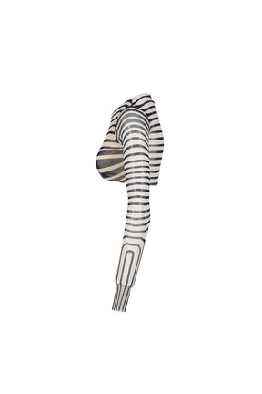 Jean Paul Gaultier RE-EDITION : CROPPED TOP LONG SLEEVES CREW NECK "MORPHING STRIPES" / ECR/NVY