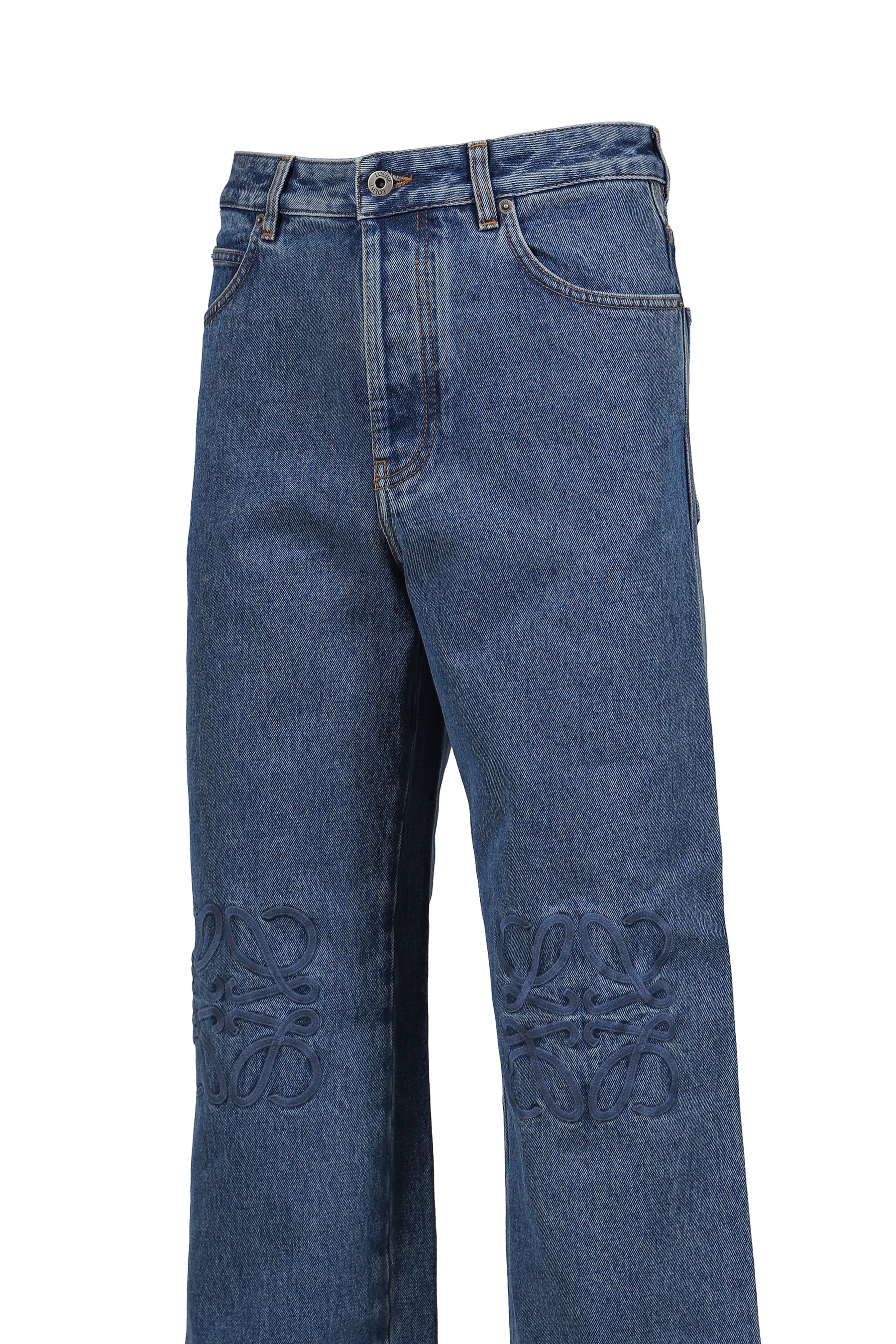 LOEWE ロエベ FW25 ANAGRAM BAGGY JEANS AF / MID BLUE DENIM - NUBIAN