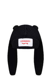 CHUNKY RABBIT BEANIE / BLACK 