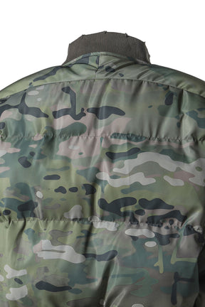 REVERSIBLE PUFFER BOMBER JACKET / KHA CAMO