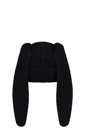 CHUNKY RABBIT BEANIE / BLACK 