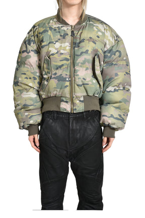 REVERSIBLE PUFFER BOMBER JACKET / KHA CAMO