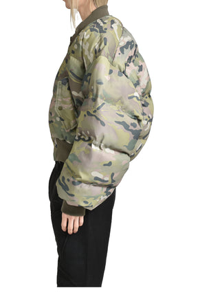 REVERSIBLE PUFFER BOMBER JACKET / KHA CAMO