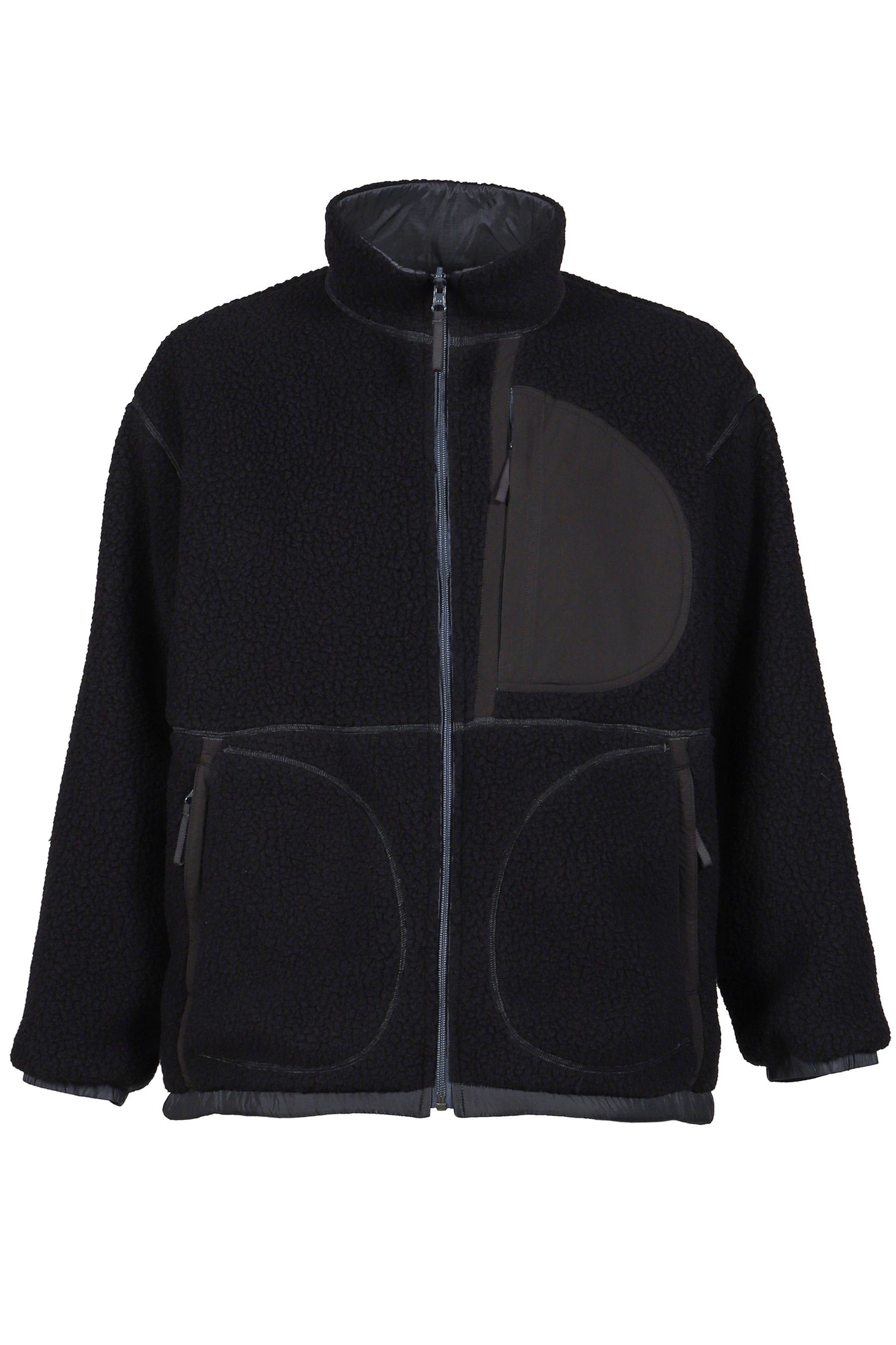 FLEECE LINER NYLON ZIP UP JACKET / WEATHER MJ CONNECTION / BLK 