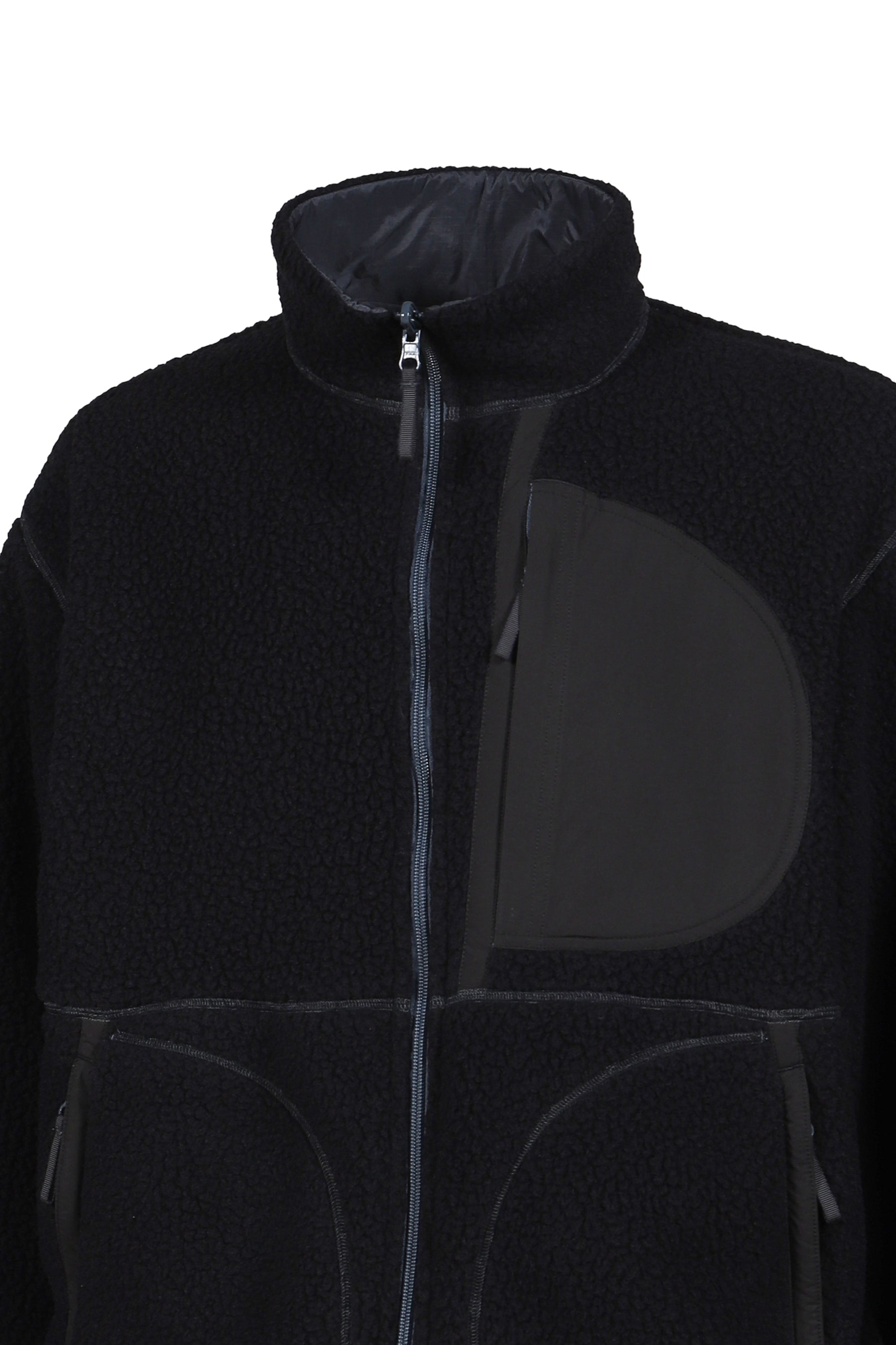 FLEECE LINER NYLON ZIP UP JACKET / WEATHER MJ CONNECTION / BLK 