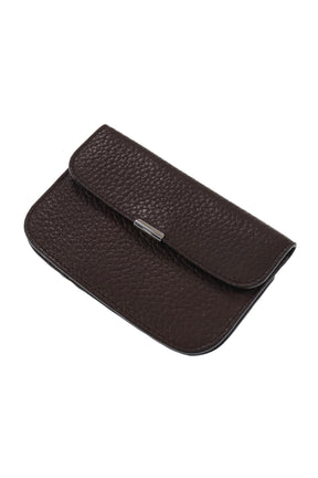 SOFT TAB CARD HOLDER COIN PURSE / D.CHOCOLATE