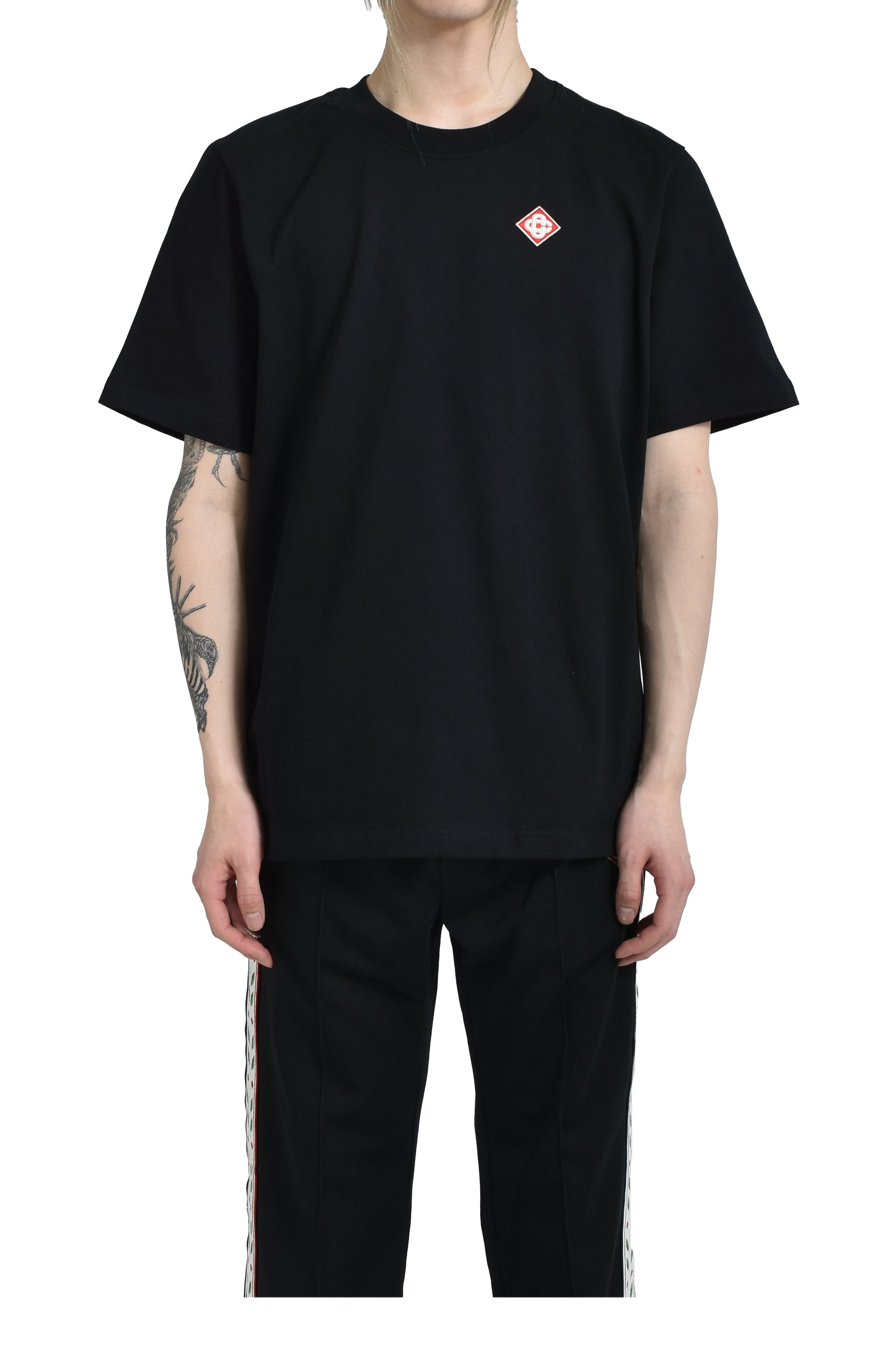 Casablanca DIAMOND LOGO PATCH T-SHIRT / BLK
