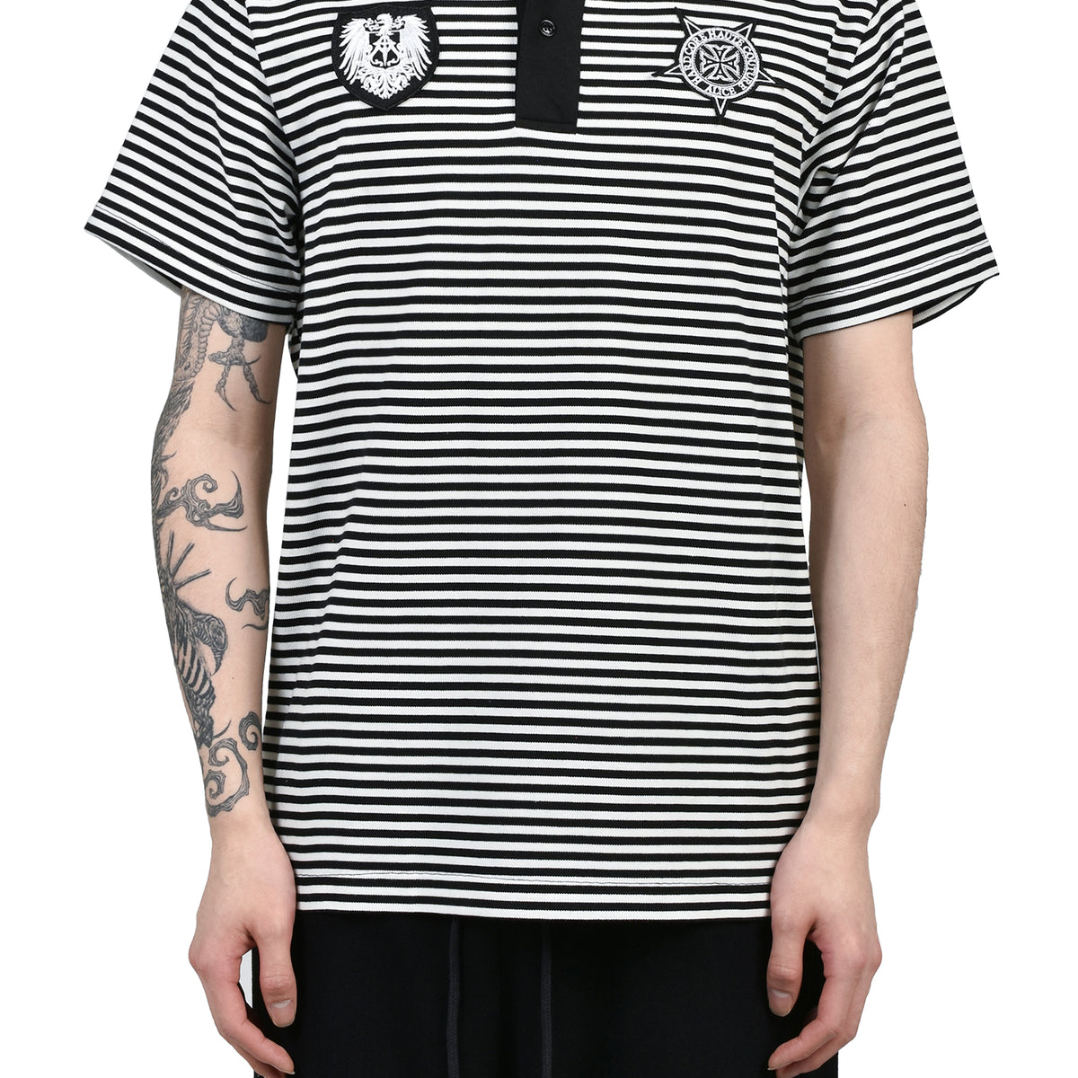 ALICE HOLLYWOOD アリス ハリウッド SS26 STRIPED POLO SHIRT / WHT