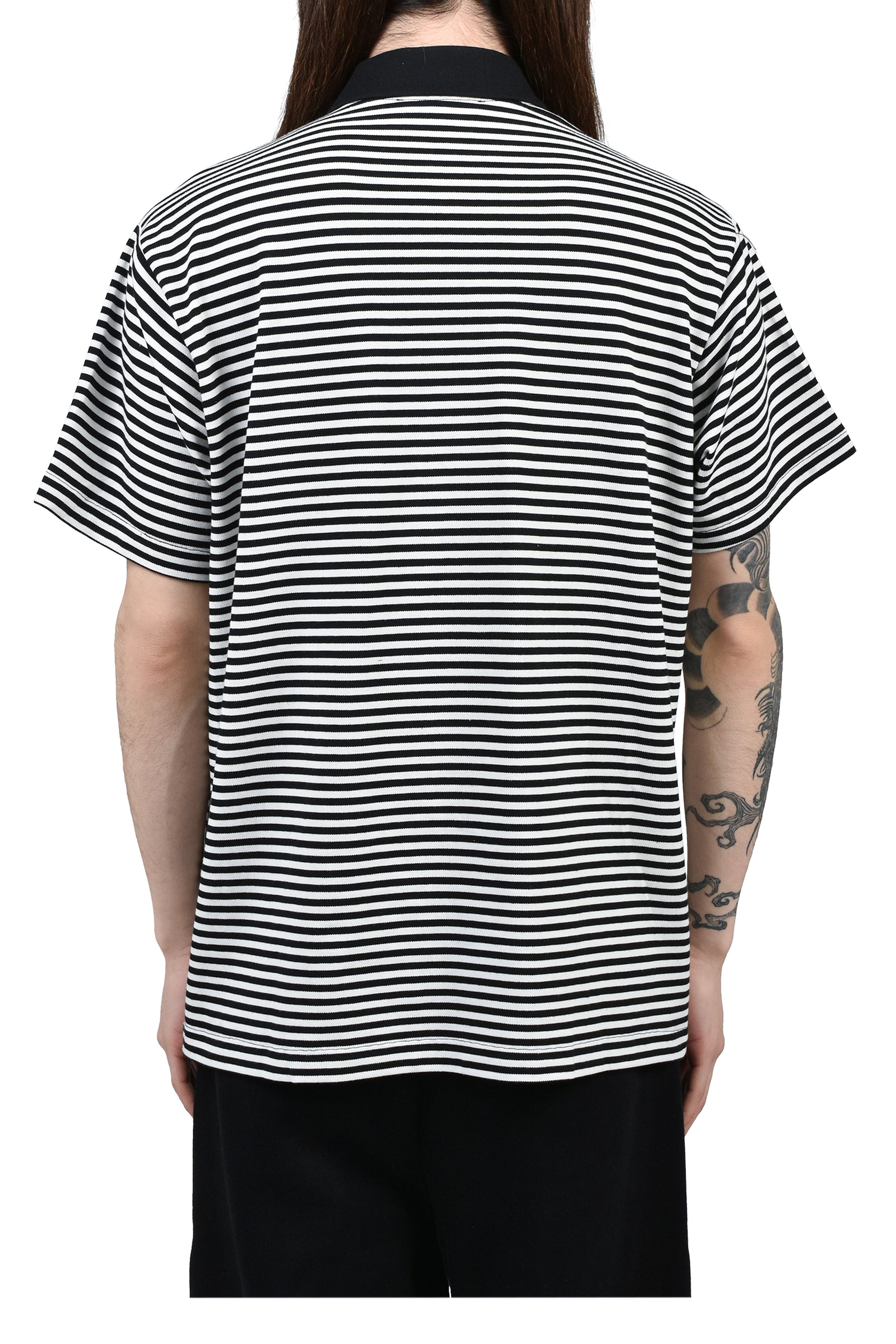 STRIPED POLO SHIRT / WHT