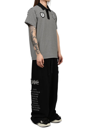 STRIPED POLO SHIRT / WHT