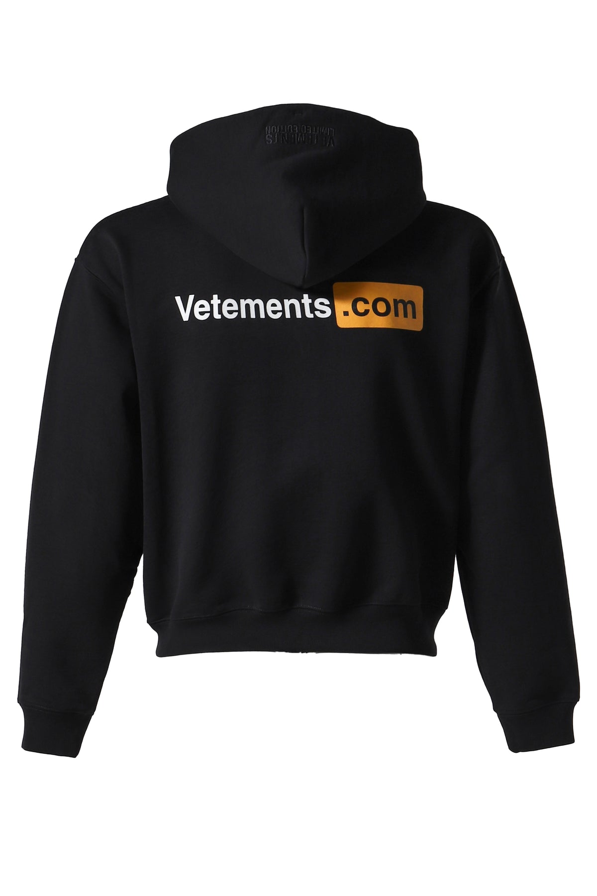 VETEMENTS.COM FITTED ZIP-UP HOODIE / BLK