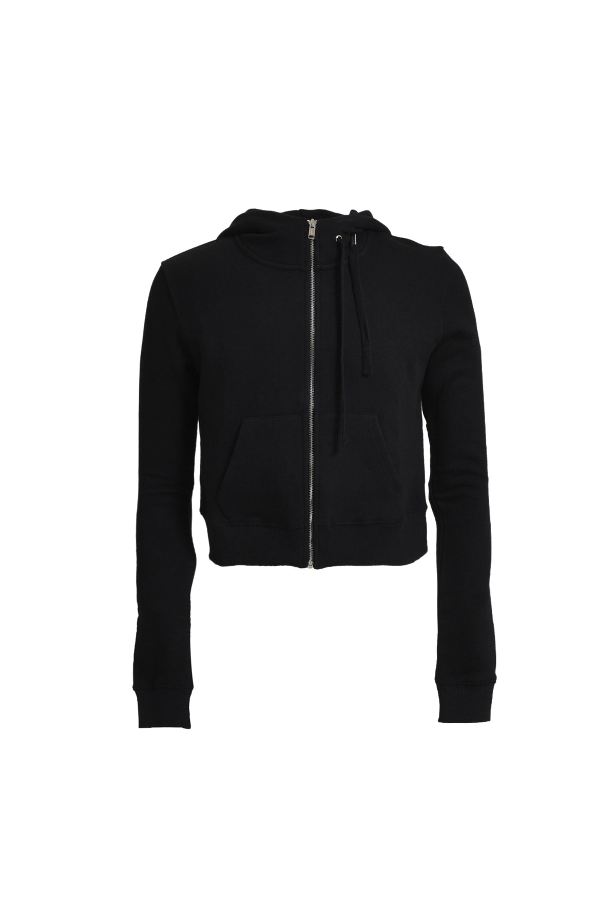 CROPPED HOODIE ZIP-UP / BLK