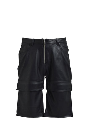 FAUX LEATHER CARGO PANTS V2 / BLK