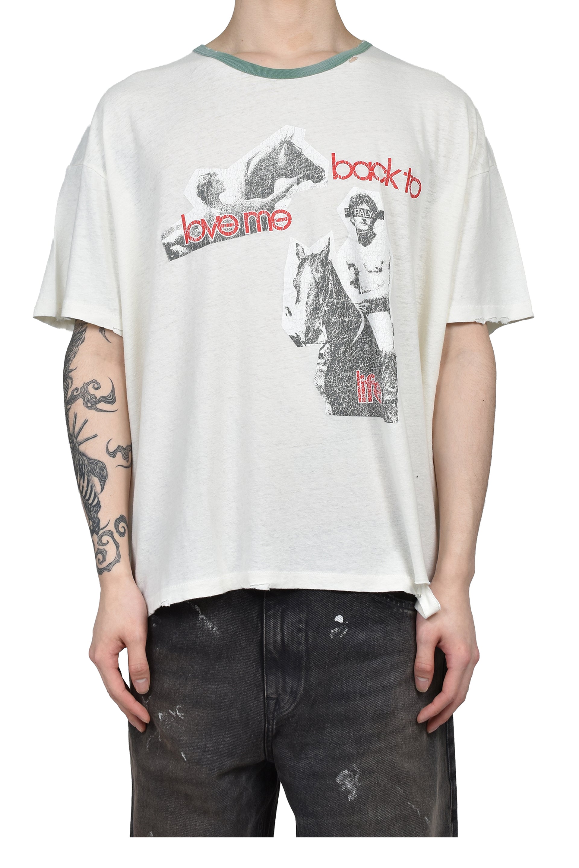 BACK TO LIFE RINGER TEE / WHT