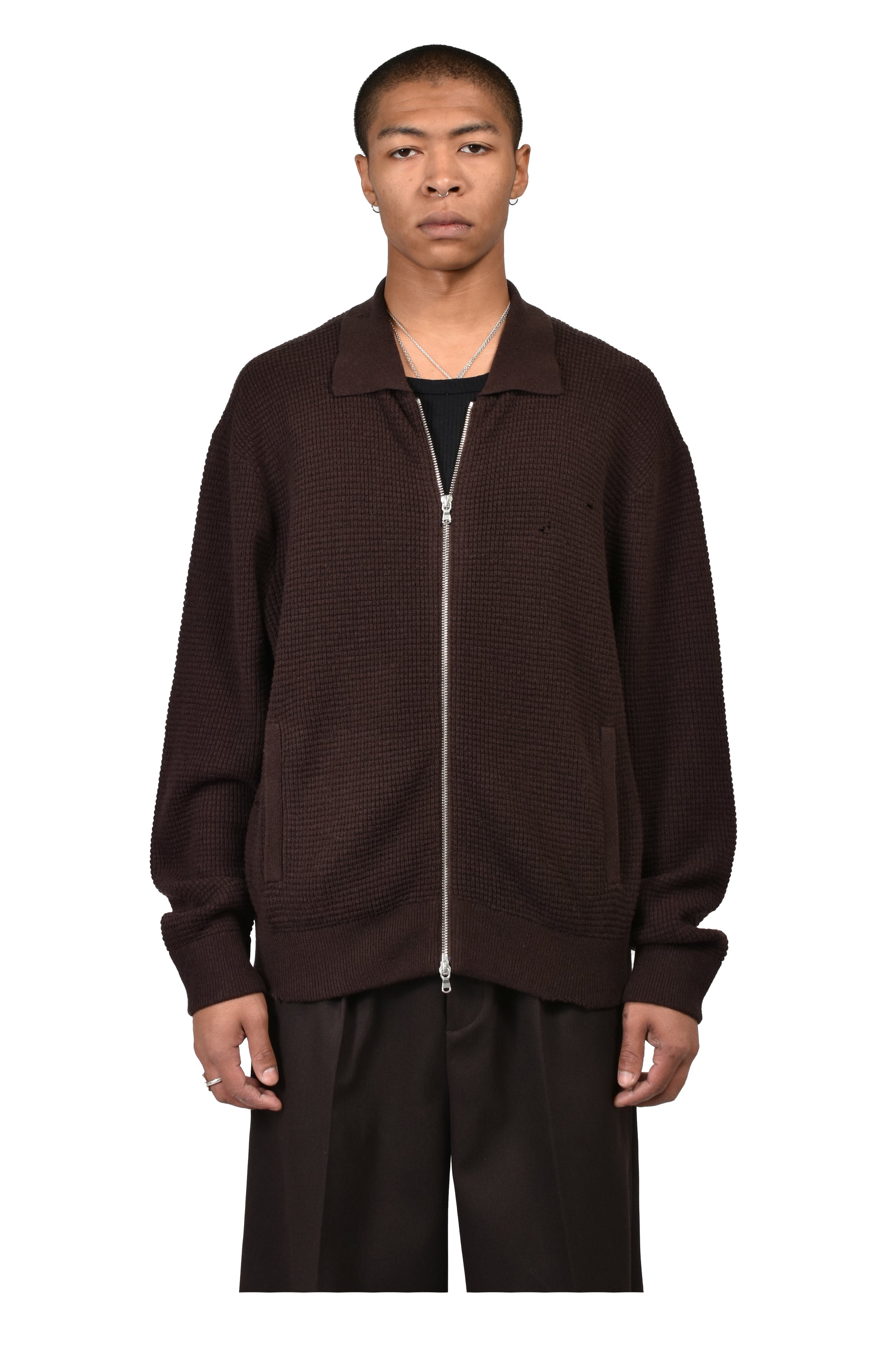 CITIES' ZIP CARDIGAN / ESPRESSO