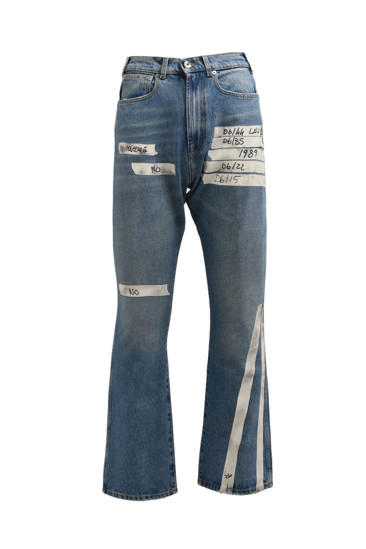 STRAIGHT DENIM JEANS WITH TAPE DETAILS / WASH 1