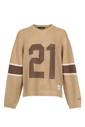 KNIT FOOTBALL TOP / BEI