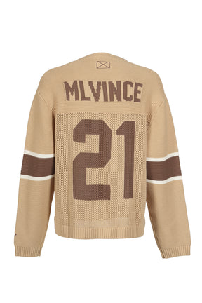 KNIT FOOTBALL TOP / BEI