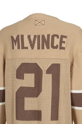 KNIT FOOTBALL TOP / BEI