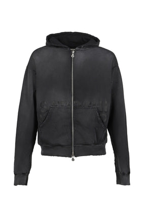 ELLIOTT ZIP UP HOODIE / WASHED BLK