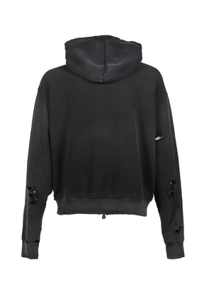 ELLIOTT ZIP UP HOODIE / WASHED BLK