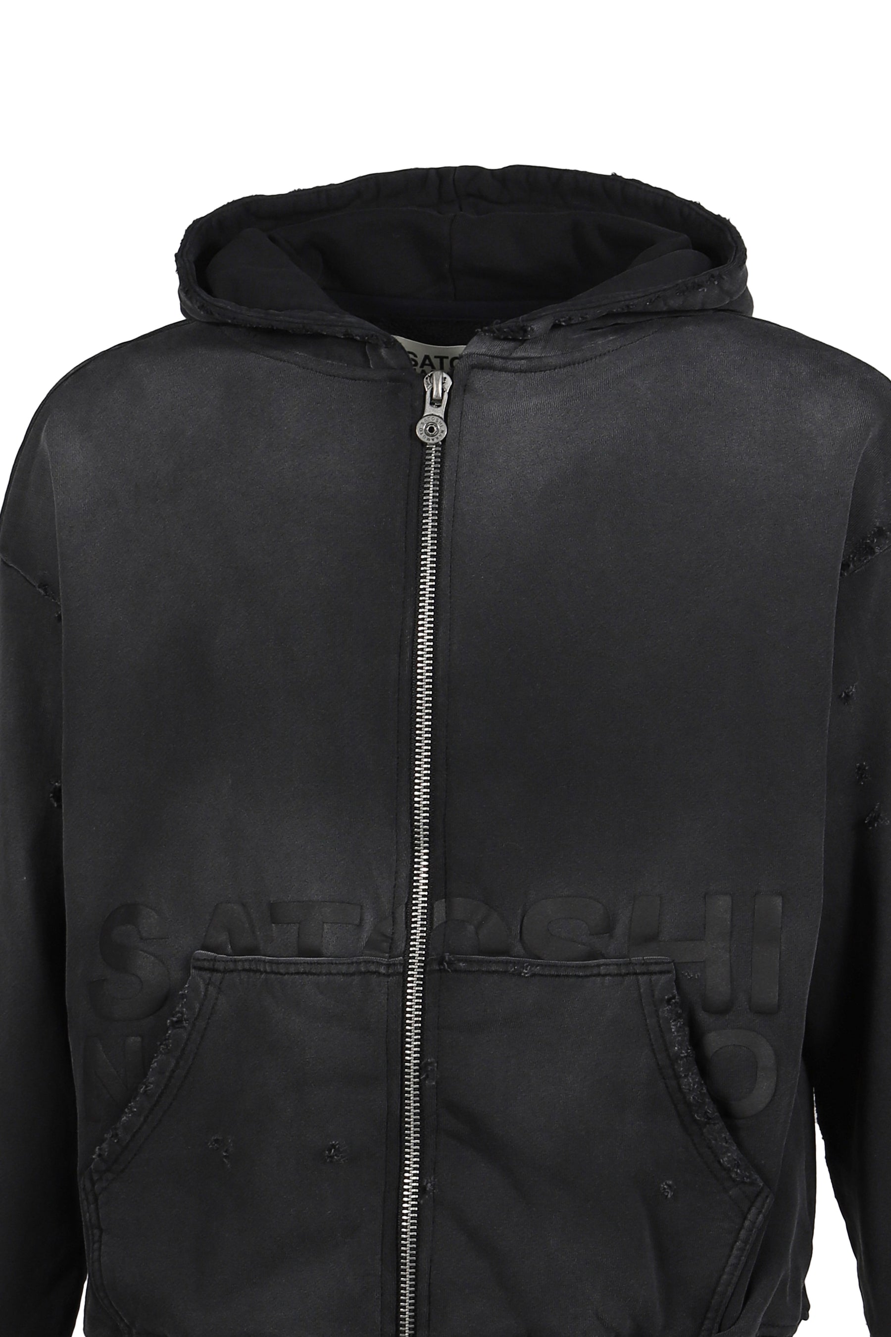 ELLIOTT ZIP UP HOODIE / WASHED BLK