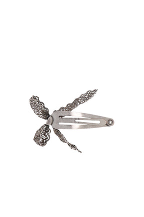 RETRO LACE BOWKNOT HAIR CLIP / SIL