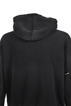 ELLIOTT ZIP UP HOODIE / WASHED BLK
