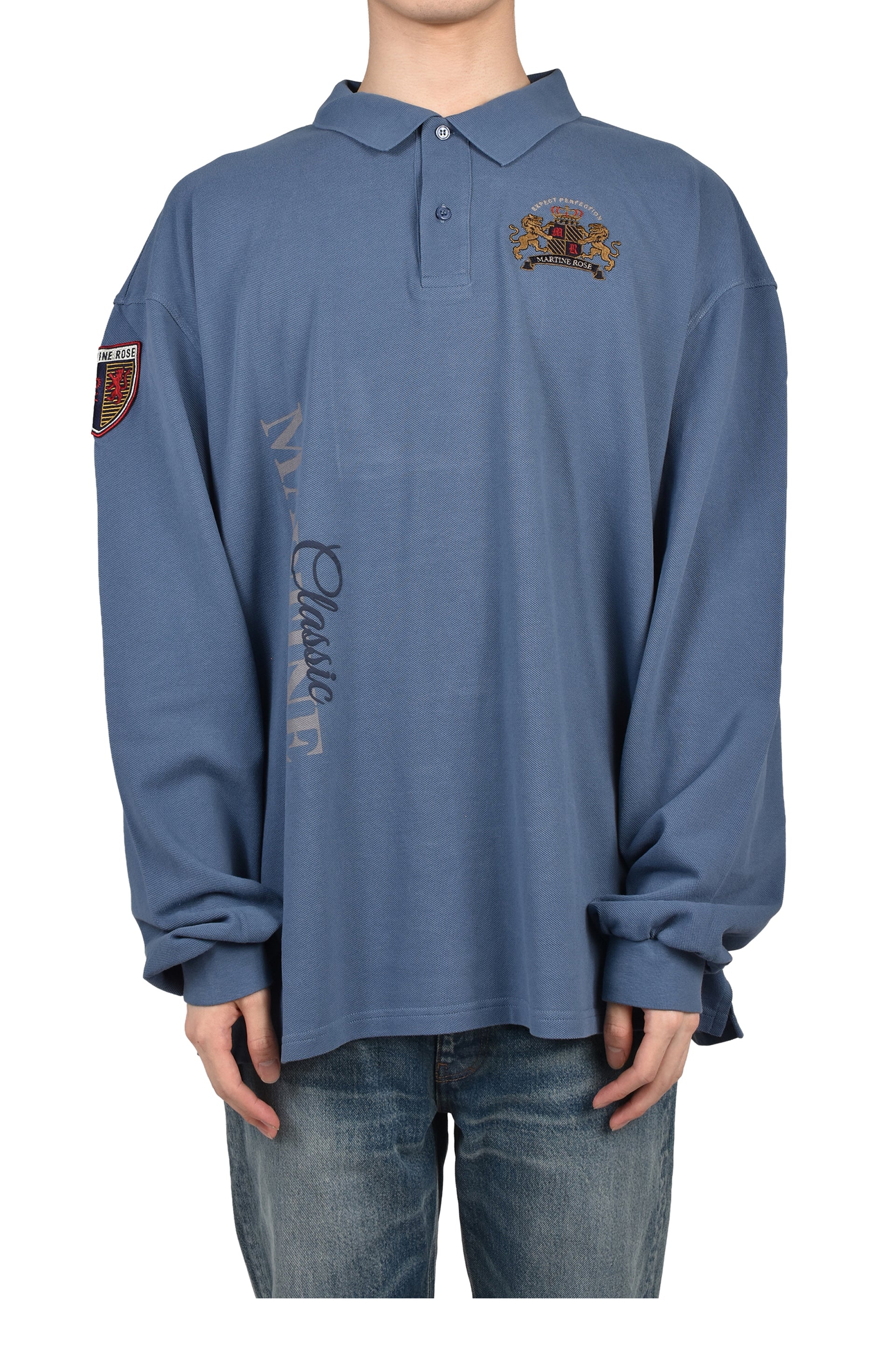 L/S POLO / BLU NVY WASHED BLU