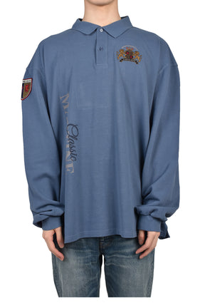 L/S POLO / BLU NVY WASHED BLU