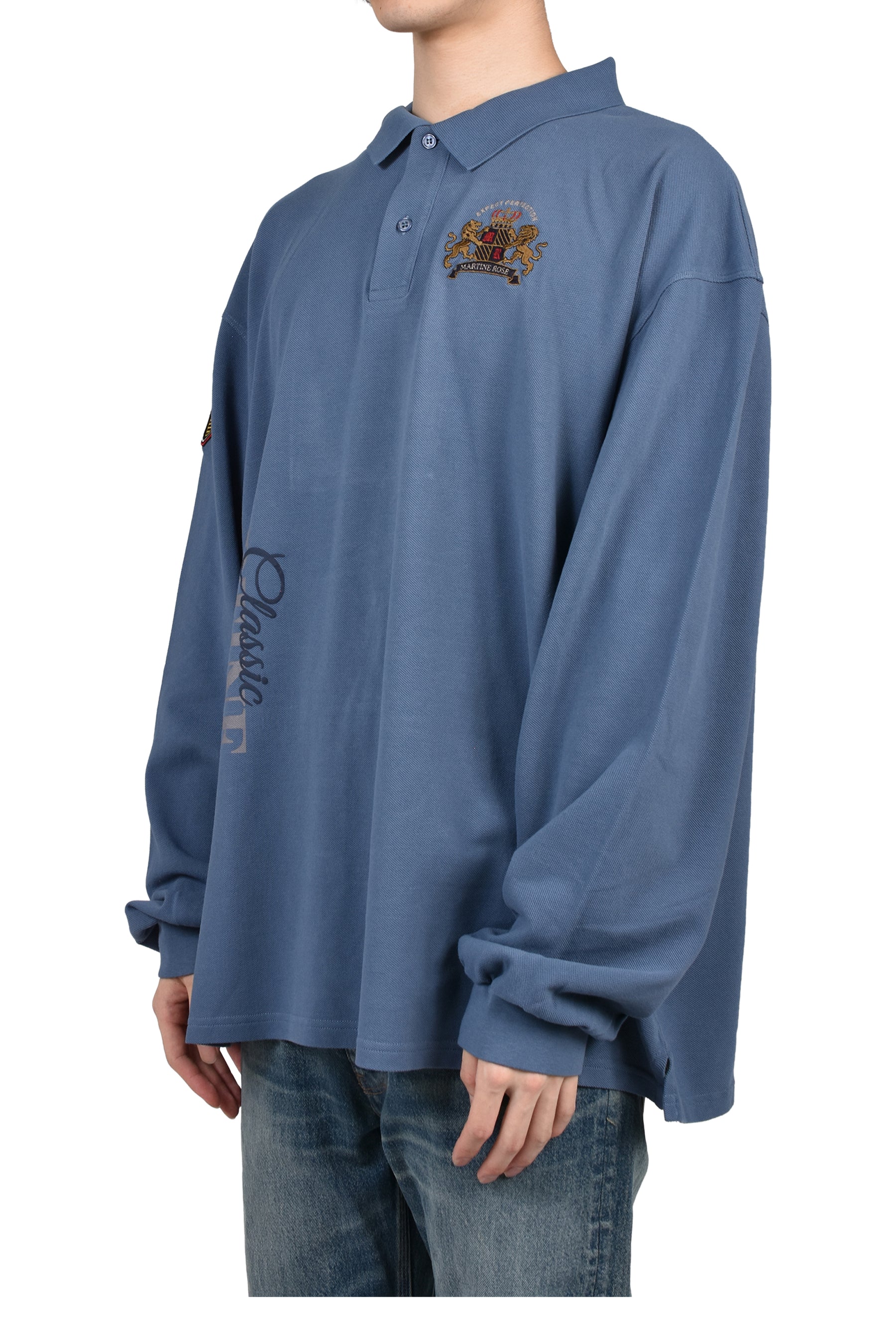 L/S POLO / BLU NVY WASHED BLU