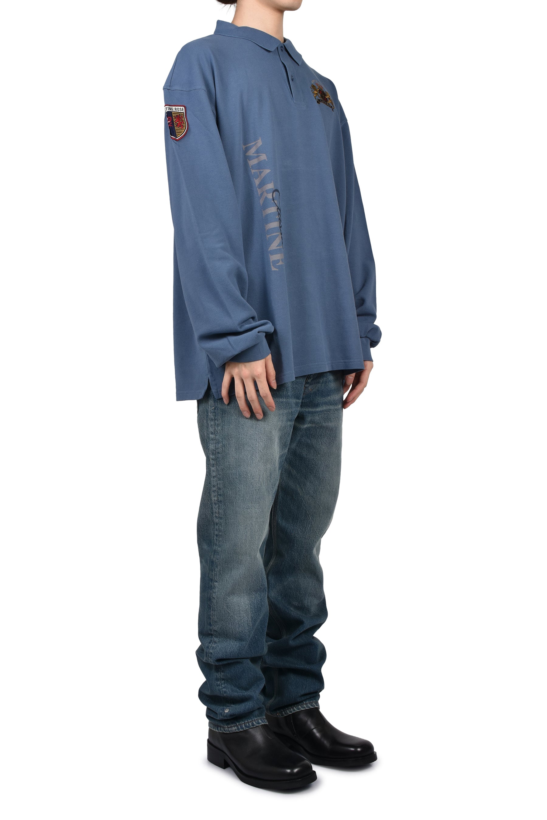 L/S POLO / BLU NVY WASHED BLU