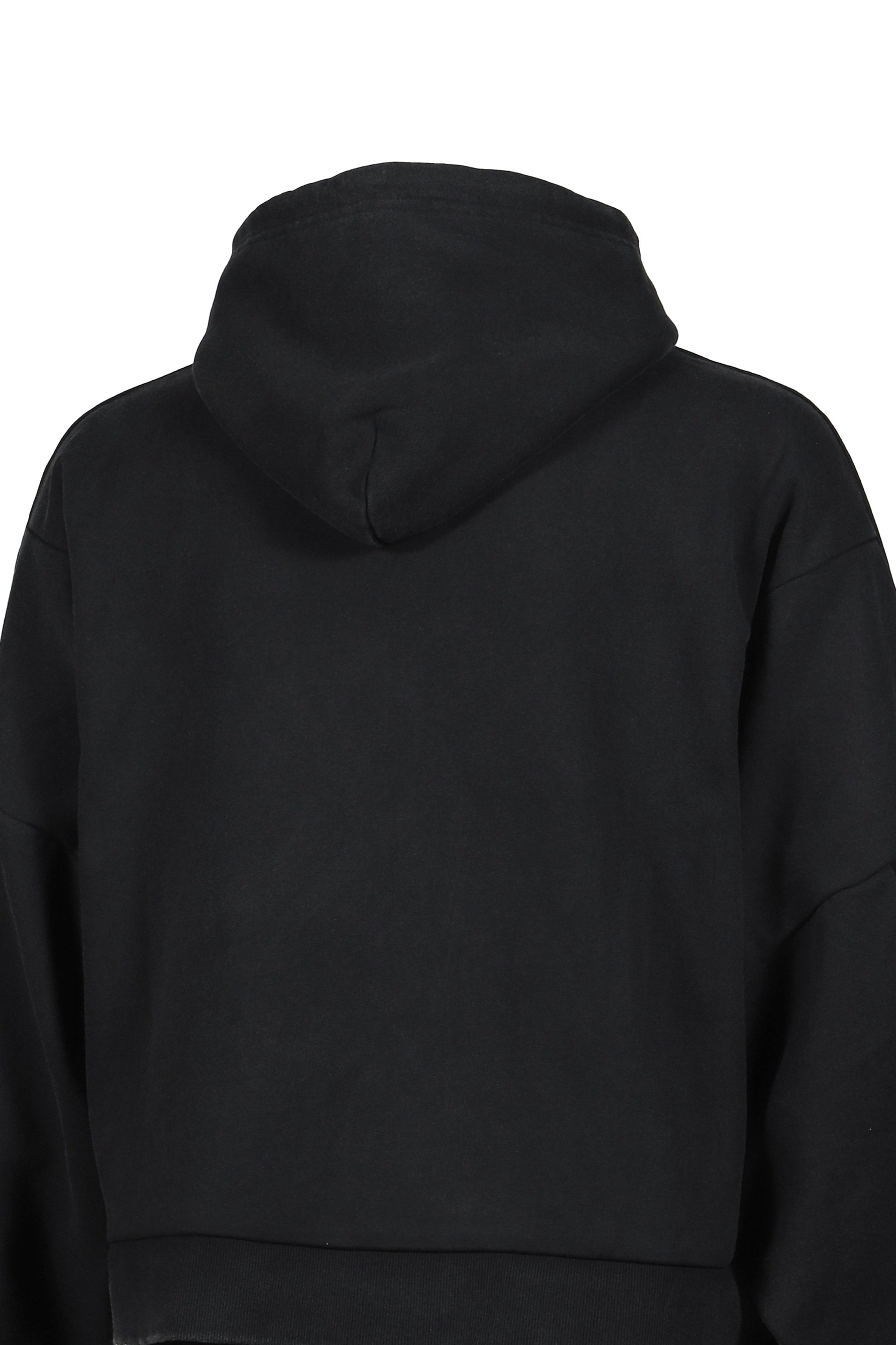 CROPPED HOODIE OVERLAPPED (EXCLUSIVE) / WASHED BLK