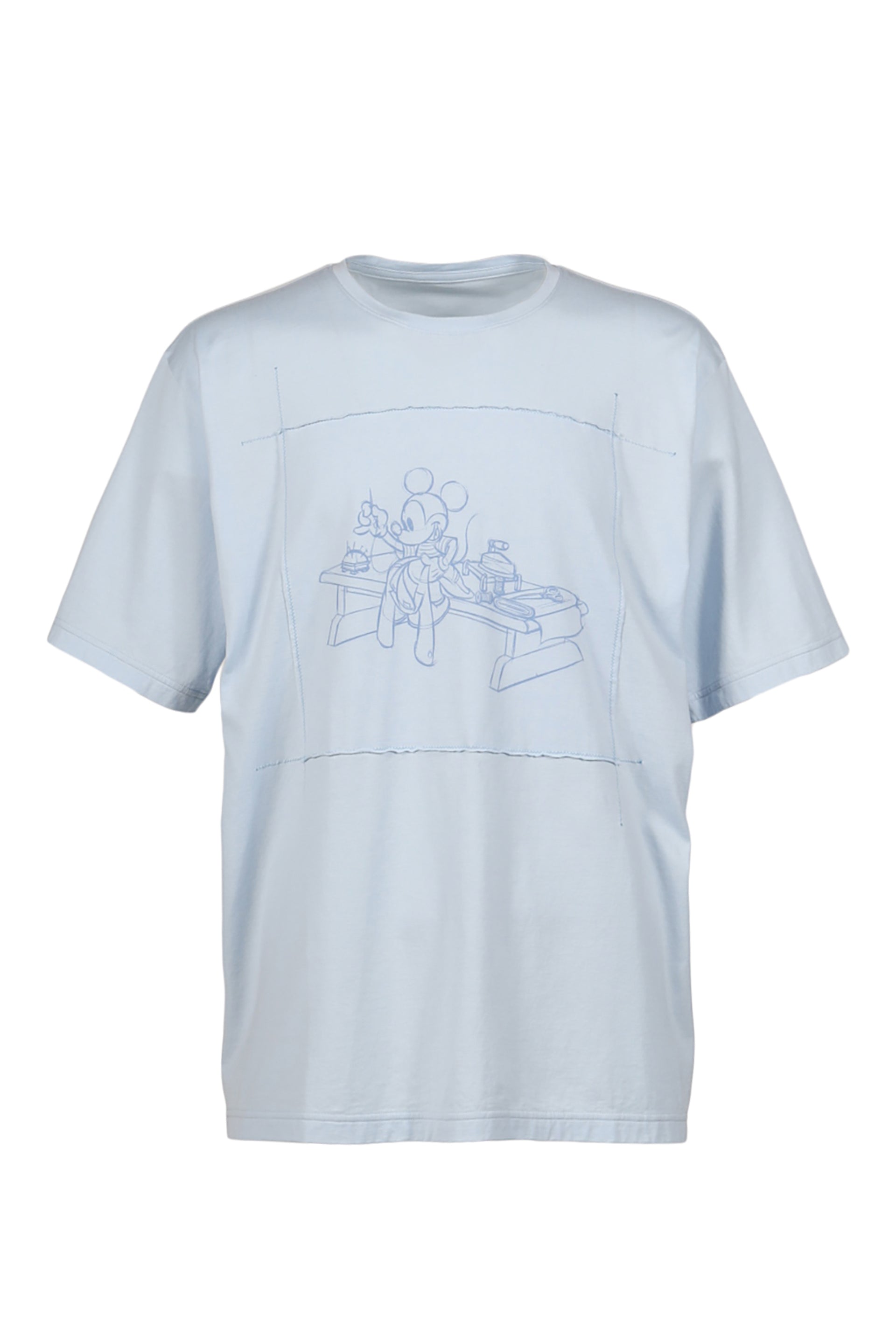 PORTER CLASSIC DISNEY OHARIKO PATCHWORK T-SHIRT / L.BLU