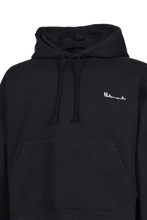 ATHLETIC LOGO HOODIE / BLK