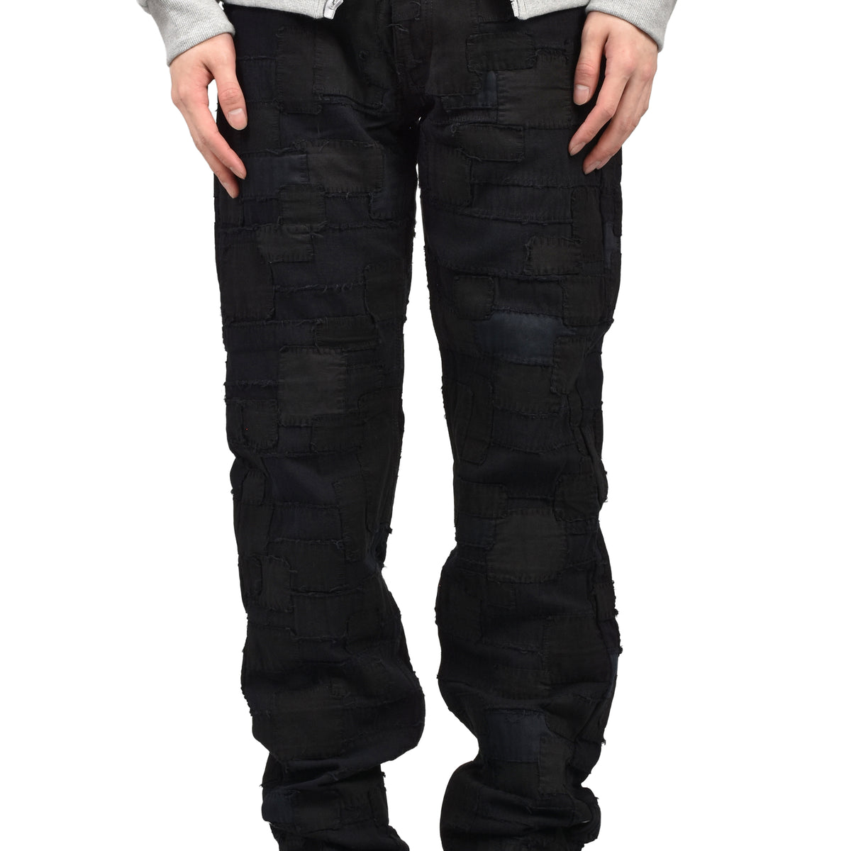Matthew M. Williams SS26 BLACKMEANS BLACK OVERDYED BORO PATCHWORK