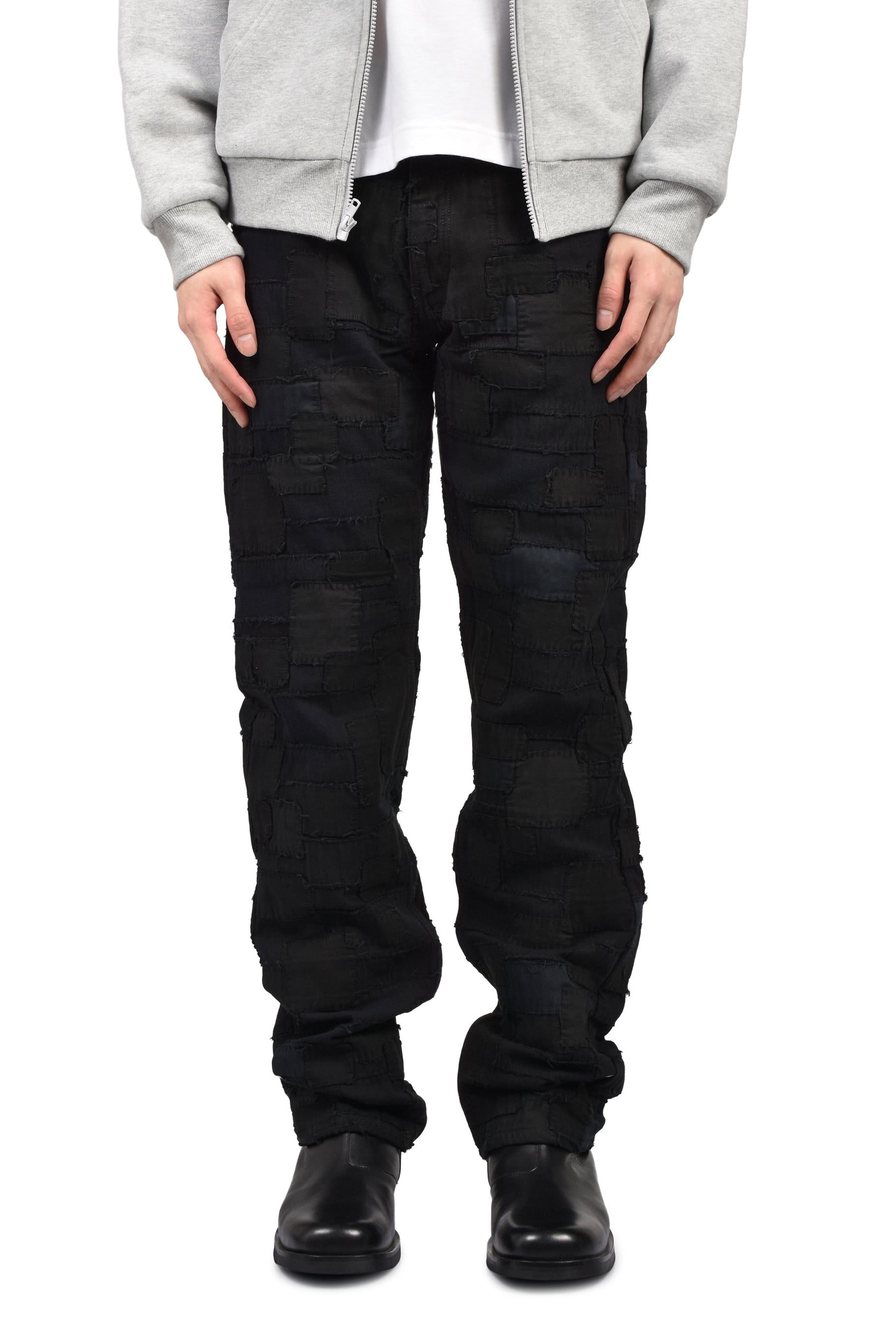 Matthew M. Williams SS26 BLACKMEANS BLACK OVERDYED BORO PATCHWORK