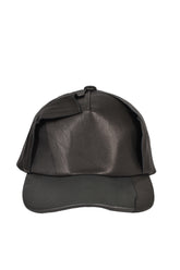 UNFORMED LEATHER CAP / BLK