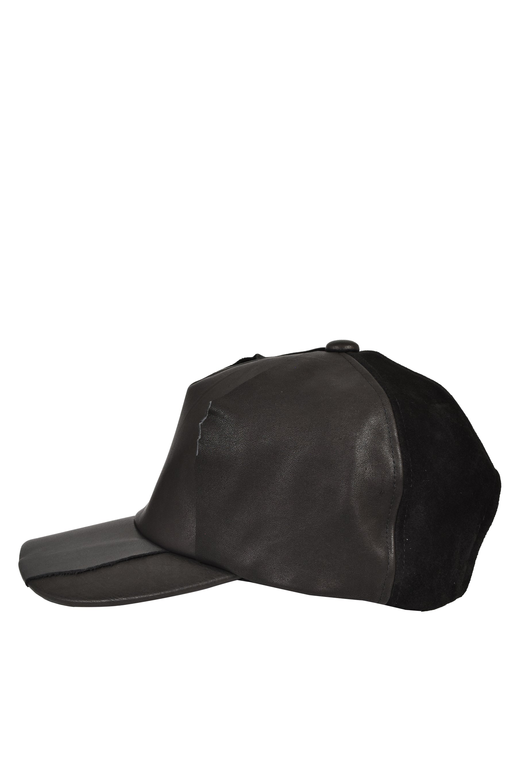 UNFORMED LEATHER CAP / BLK