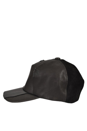 UNFORMED LEATHER CAP / BLK