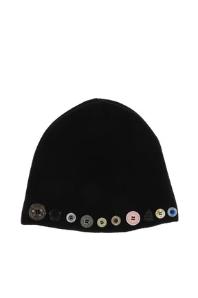 TOMI BUTTON BEANIE / BLACK 