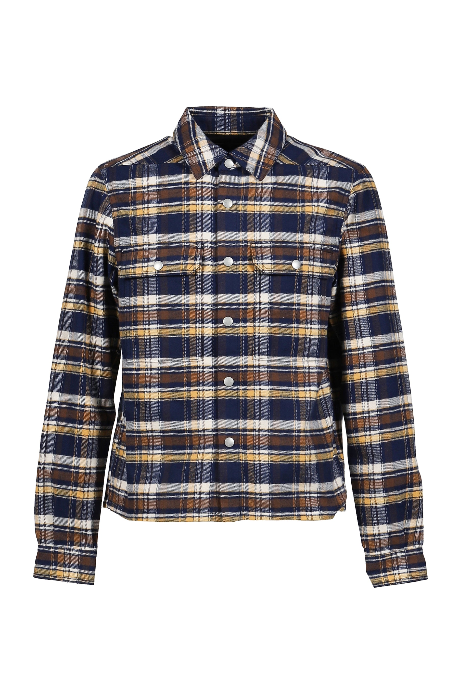 CROPPED OUTERSHIRT / GASOLINE PLAID