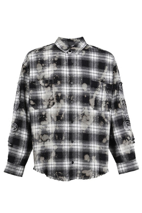 BLEACHED FLANNEL SHIRT / BLACK