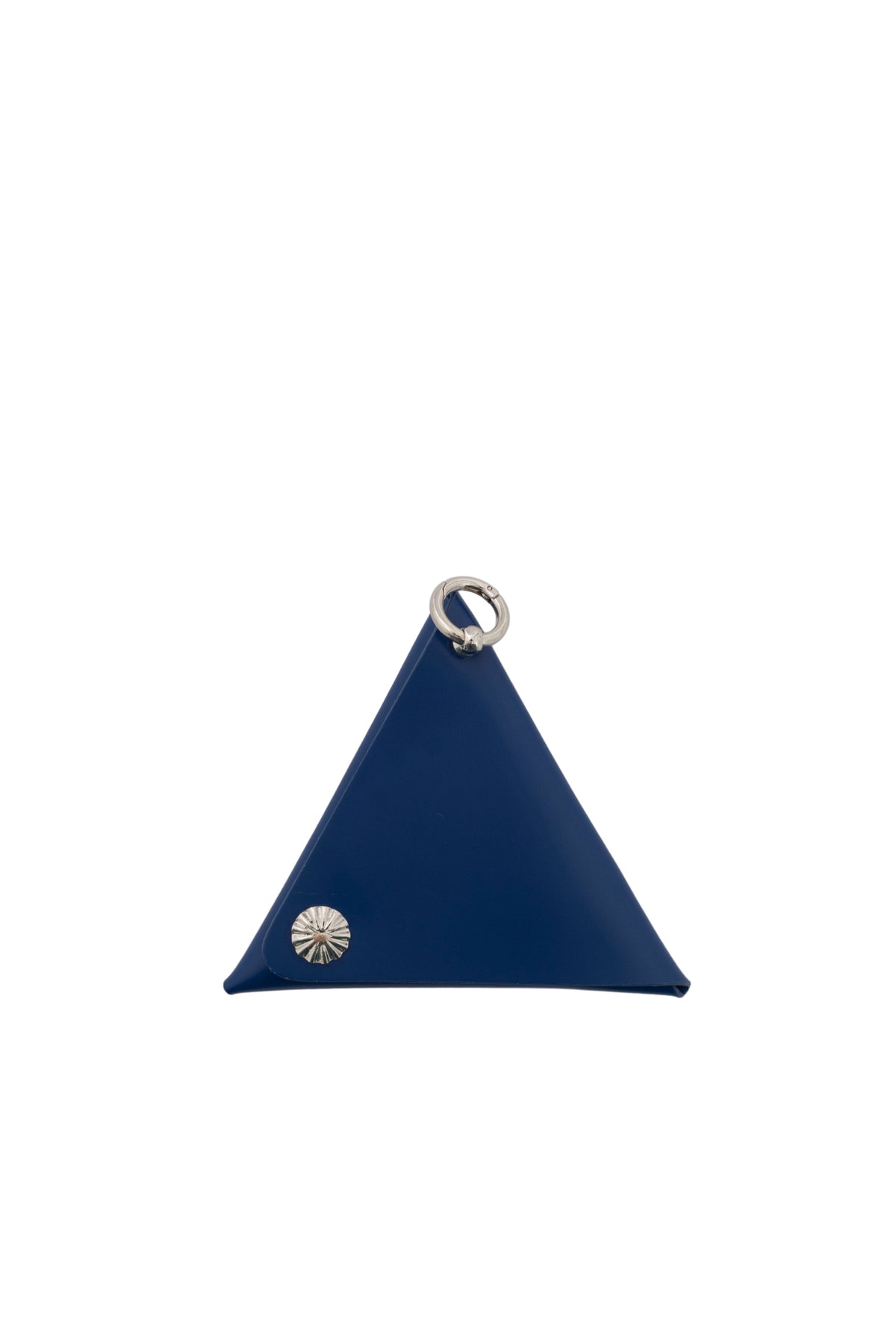 LEATHER POUCH TRIANGLE / BLU