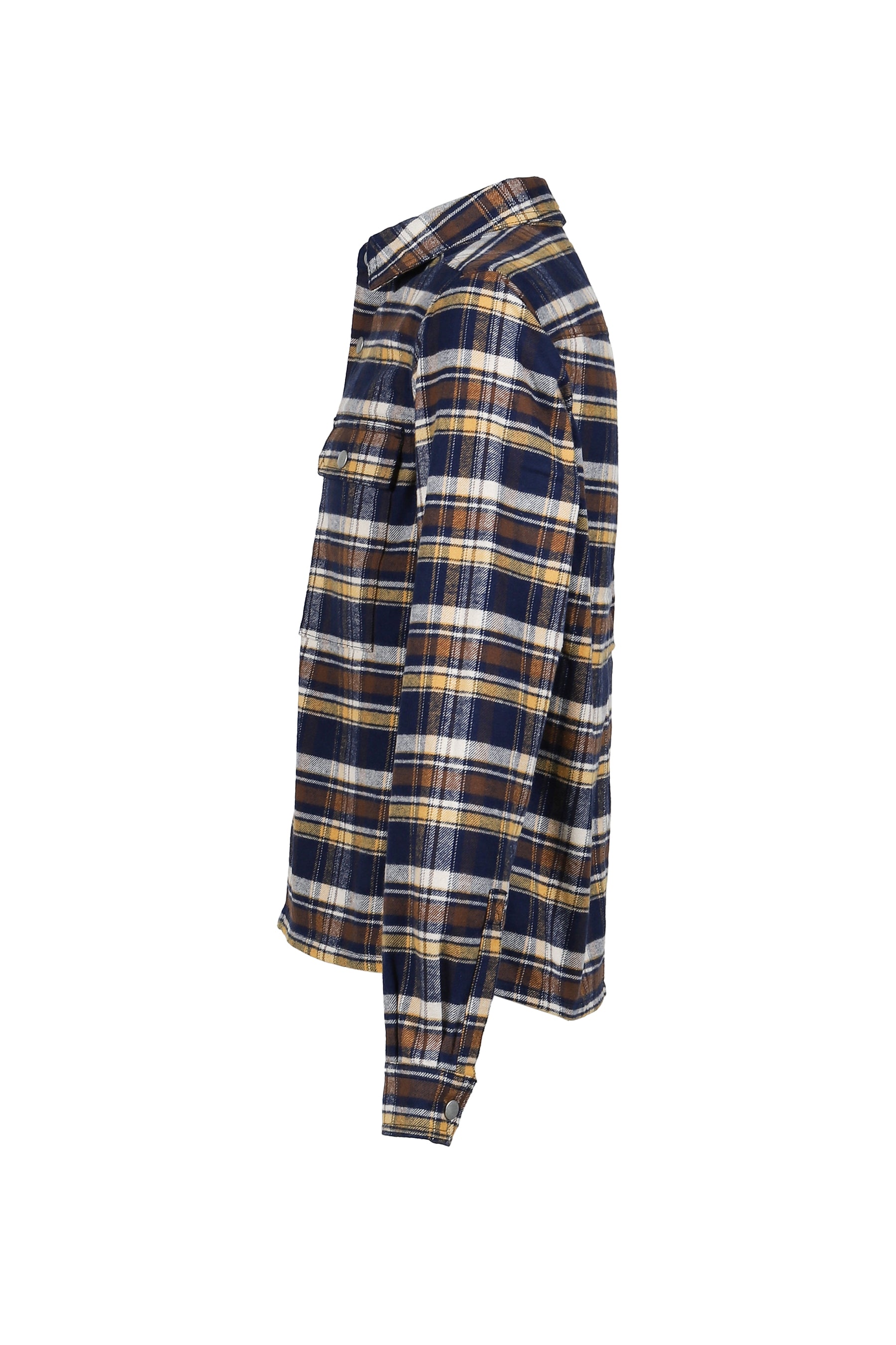 CROPPED OUTERSHIRT / GASOLINE PLAID