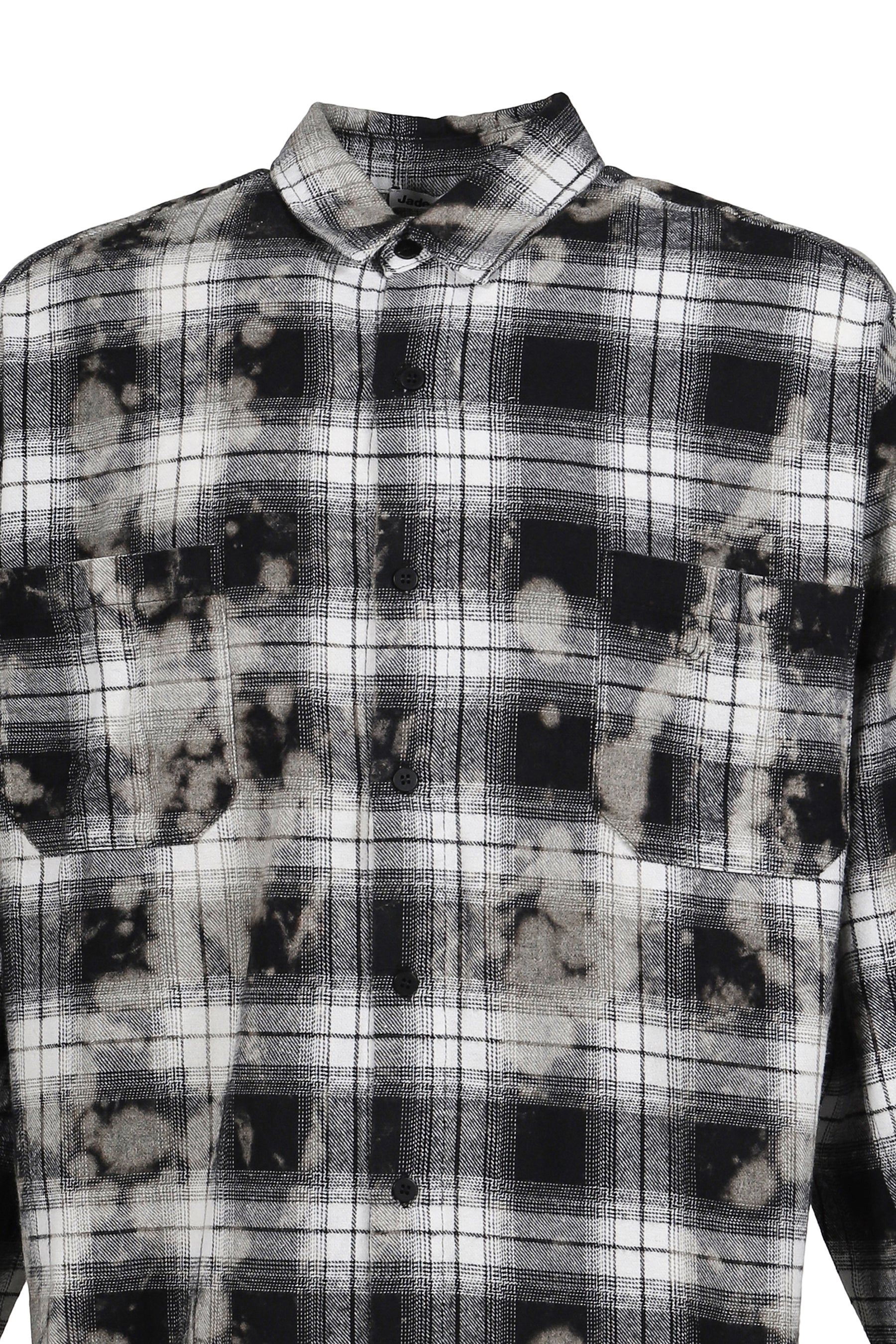 BLEACHED FLANNEL SHIRT / BLACK